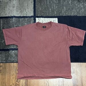 Hours Vintage Burgundy Men's Drop Shoulder Short Sleeve Tee